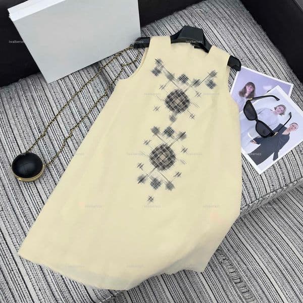 Classics round neck women dress Summer lady dresses women designer clothes embroidered vest dress A1157X01N284