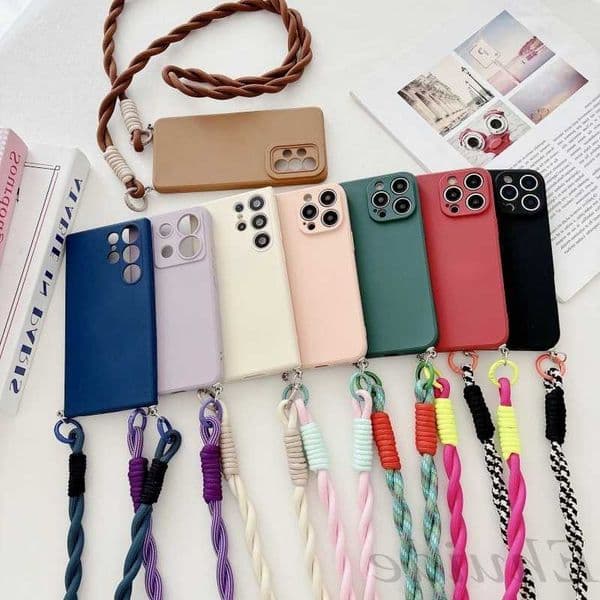 Lanyard Case for Samsung Galaxy S26 S25 Edge S24 Ultra S21 S22 S23 FE A56 A16 A55 Shockproof Crossbody Strap Soft Silicone Cover L260609