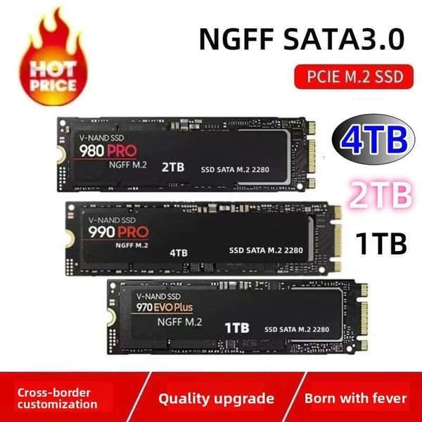 Ssd990pro980prom.2Ngff Solid State Drive For Laptops And Desktops, Universal Expansion, Large Capacity Computer