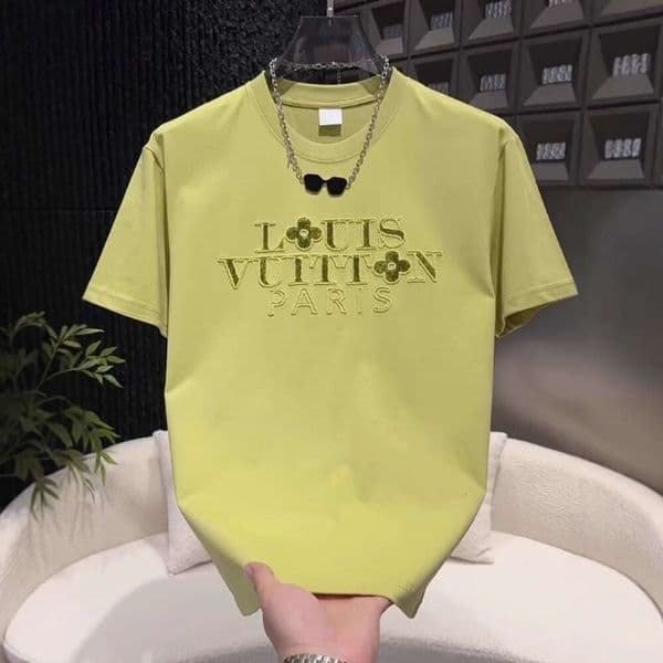 2025 Summer New Letter Embossed Short Sleeve T-Shirt For Men, Breathable And Comfortable Half-Sleeve Clothing