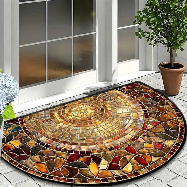 Retro American Semi-Circular Door MATS Printed Entrance MATS Porch Anti-Slip MATS Entrance Absorbent MATS Home Decoration D260609