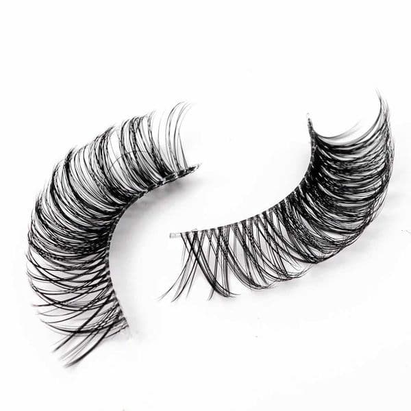 Yiernuo 1/5Pairs Long Transparent band vegan eyelash d curl russian eyelashes clear band lashes invisible band lashesT260608