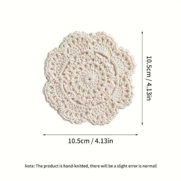 Vintage Floral Crochet 4pcs Vintage Floral Crochet Coasters Cottagecore Rustic Decorative Cup Holders for Coffee J260609