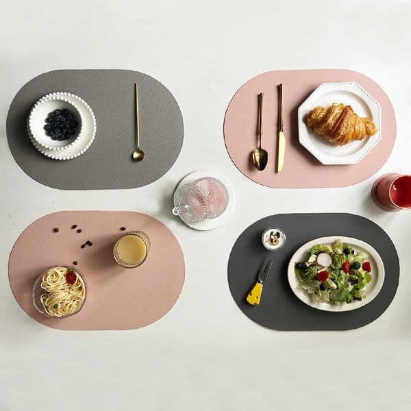Mat Table 1/4PCS/lot Double-Sided Individual Dining Faux Leather Home Kitchen Decor Large Size Table Decoration And AccessoriesR260609