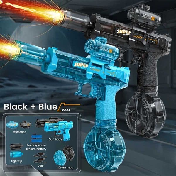 Children Simulated Flame Electric Water Gun Toys Summer Outdoor Beach Pool Fight Game Kids Automatic Sensor Lights Watergun Gift T260602
