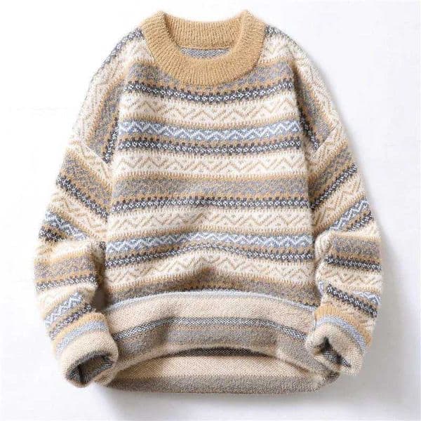 Round Winter Autumn Neck and Junior Sweater Mens Fashion Trend Knitted Sweater Handsome and Warm Student Versatile Bottom Top X260609