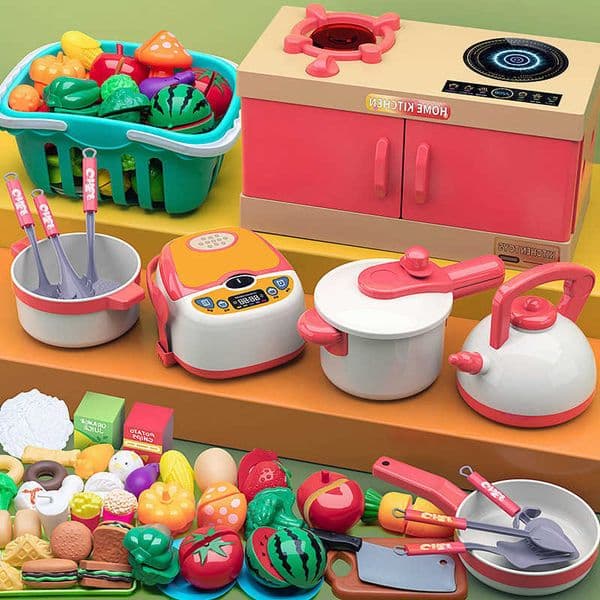 Pretend Play Kitchen Cooking Simulation Educational Toys for Children Girls Set Fruit Cutting Fun Boys Ages 3-6 L260609