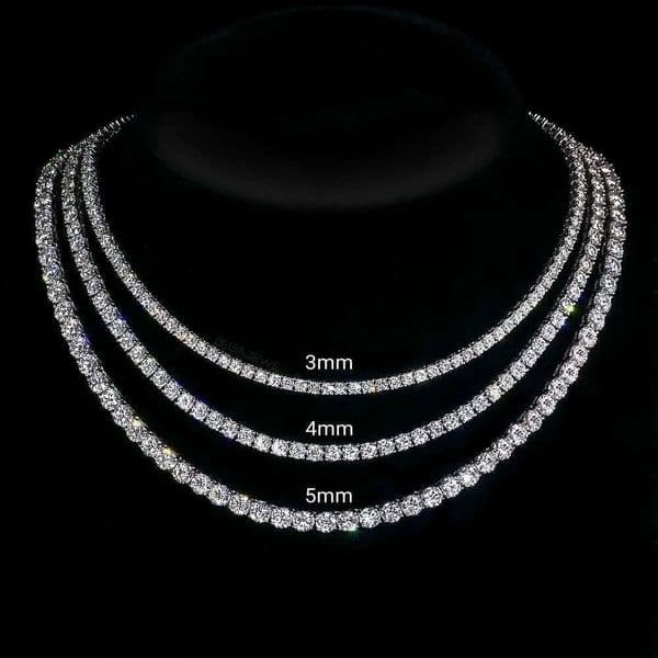 The most affordable Sier by testing VVS Moissanite Chain Hip Hop Indian tennis necklace for men and women