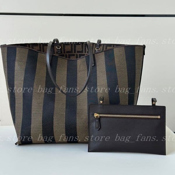 New Reversible Canvas Tote Bag Large Capacity Double Handle Shopping Handbag with Detachable Pouch for Women's Daily & Travel Wear