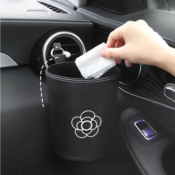 Car Key Cover Seat Back Organizer: Stylish Floral Leather Tissue Holder & Auto Trash Container For Female Car Accessories - Headrest Hanging Bin Pink Seat 11