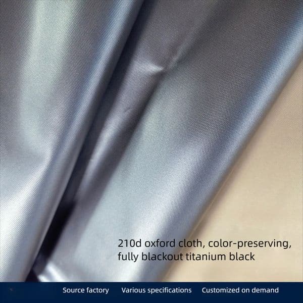 210D encrypted Oxford fabric, color-retaining, full blackout, titanium black-coated, waterproof, gold-titanium-silver outdoor tent and canopy material