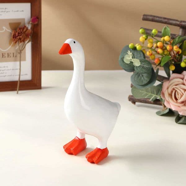 Home Decorative Goose Statue Ornament White Goose Resin Craft for Living Room Study and Entryway Decoration L260606