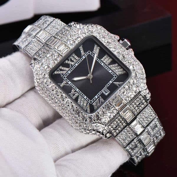 AAA Moissanite Watch High Quality Luxury Men Designer Diamond Watch Iced Out Watch Mens And Womens Moissanite Super Clone Vintage Skeleton Watch Witch Gift Box b8f