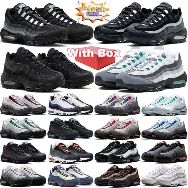 with box free shipping 95 95s Designer Running Shoes Sneakers Black Neon Hyper Turquoise Blue White Pink Foam Mens Trainers Womens Outdoor Sports Sneaker cheaper
