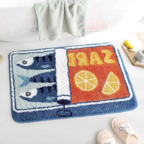 Sardine Cartoon Floor Mat Soft and Non-slip Kitchen and Bathroom Mat Sofa and Bedroom Carpet Home Decoration D260609