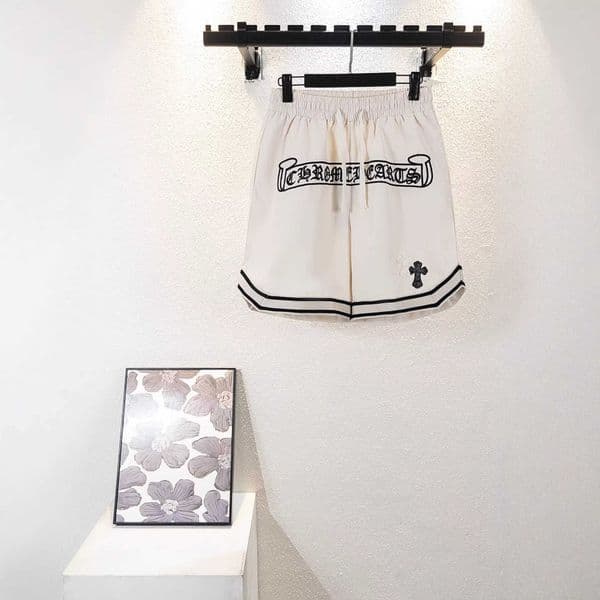 High quality designer clothing Correct version of CH Cros new summer style casual shorts with Sanskrit letter embroidery couples style
