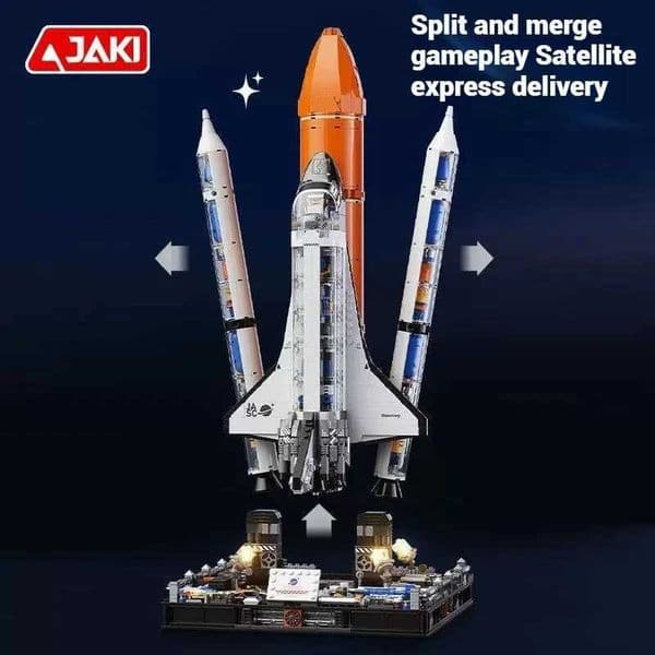 Space Exploration Series JAKI Building Blocks Toys Set Super Rocket Spaceplane Model Assembly Toy Childrens Birthday Gift J260609