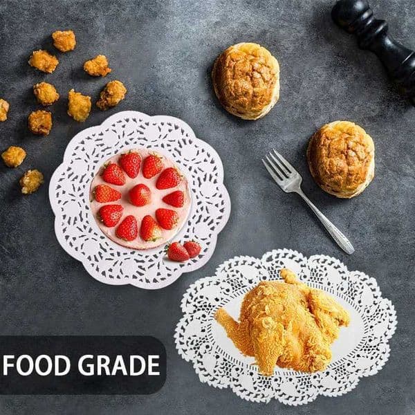150pcs Round Paper Lace Doilies Party Decorative Tableware Placemats White Paper Mats Table Decoration J260609