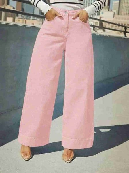 high-waisted wide-leg jeans Pink M260609