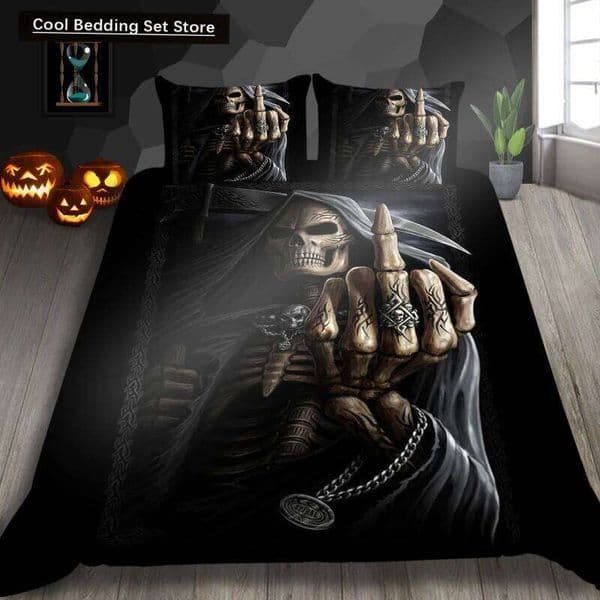 Skeleton King Queen Duvet Skull Bedding Set for Kids Teens Adults Halloween Bedroom Decor Soft Comforter Cover Pillowcases 26Y0609