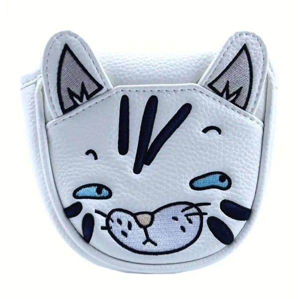 aEmbroidered Mallet Putter Head Cover Synthetic Club Protector Durable Fits Most Standard Clubs Gift For Golf Lovers 26L0609