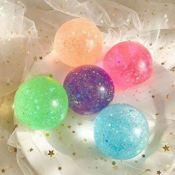 STOCK Colored Glitter Maltose Decompress Ball Squeeze Squishy Anxiety Relief Slow Rebound Fidget Toys Birthday Gifts For Kids Adults In Stock By Sea Free Shippi