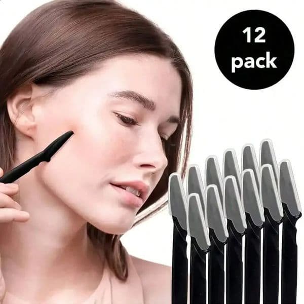 6/12pcs Eyebrow Razor Shaper Shavers Trimmers For Women And Men Face Hair Removers Multipurpose Exfoliating Face Razor Black 260604