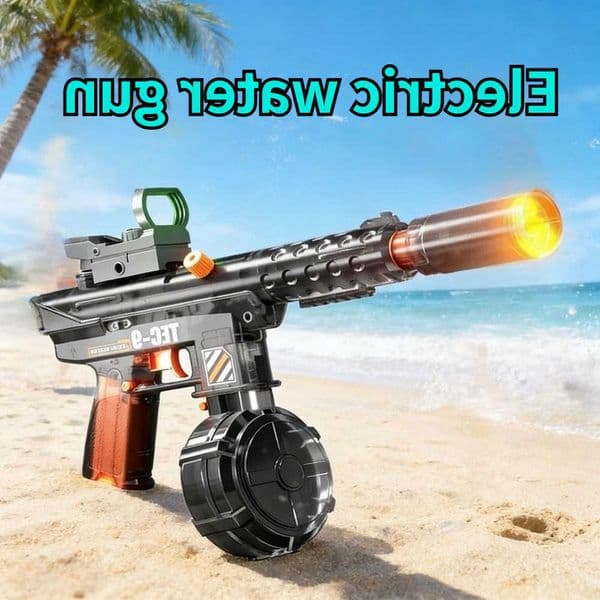 Electric Water Gun with Cool Flash Light Summer Outdoor Beach Garden High Capacity Water Blaster for Kids Boys Adults Gift L260609