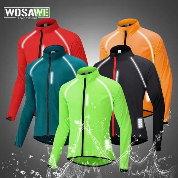WOSAWE Mens Cycling Windbreaker Ultralight Reflective Windproof Jacket Men MTB Road Bike Wind Coat Long Sleeve Bicycle Clothing 260609
