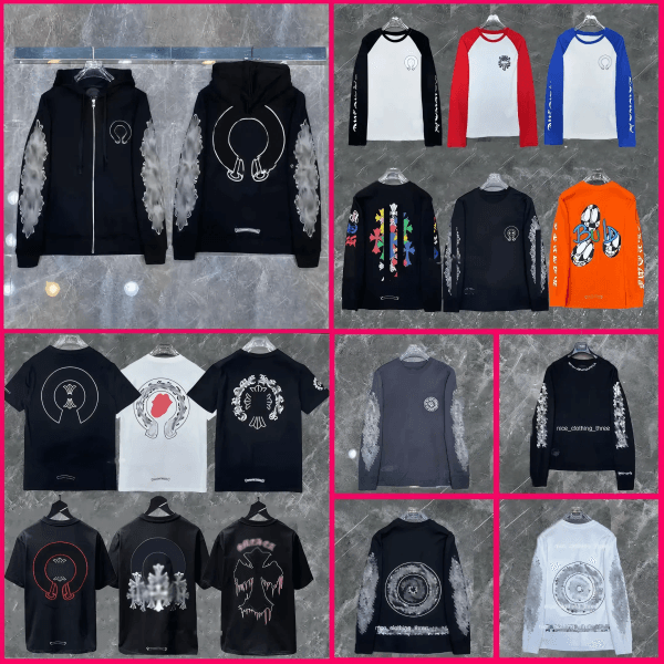 Designer Chrome Hoodies - High-Quality Long Sleeve Sweatshirts with Zippers - Letter Print Pullover for Men and Women
