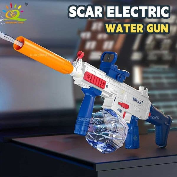 HUIQIBAO Electric SCAR Aduto Water Gun Firing Shooting Game Summer Outdoor Beach Water Fight Fantasy Toys for Children Boy Gift T260602