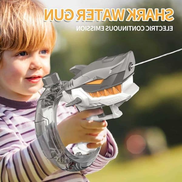 Electric water gun shark shaped adult and childrens summer water gun toys swimming pool and beach outdoor party toys L260609