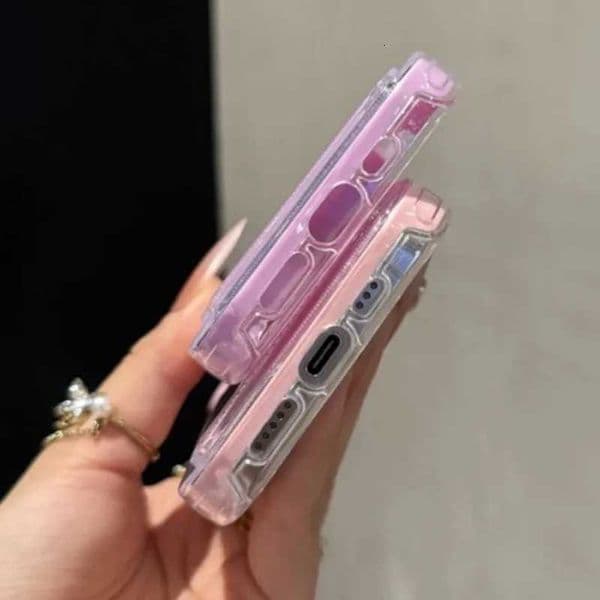 Holder 2in1 Card Slot Wallet Photo Pocket Clear Candy Color Case For iPhone 16 15 14 13 12 11 Pro Max TPUPC Shockproof Cover J260609