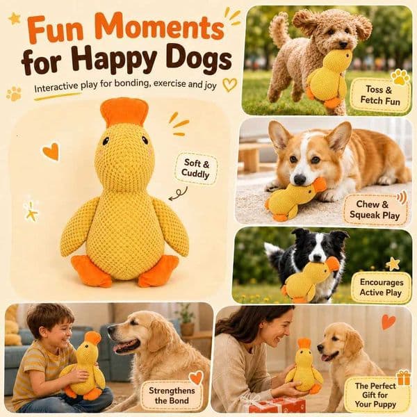 Dog Toy PlushSleeping Duck With Sound Pet Interactive Plush Bite Resistant Teeth Grinding Puppy Cat Reli Bored Pet Product J260610
