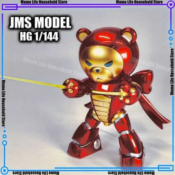 Stock JMS HG 1/144 Kuma 03 Beargguy Electroplating Red Assembly Model Kits Anime Action Figure Robot Plastic Model Gifts Toy L26061003OP