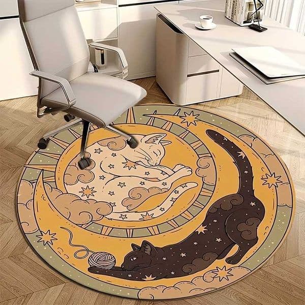 Cute VIKAMA Sun Moon And Kitten Carpet Is Soft And Machine Washable Suitable For Living Rooms Bedrooms And Home Decoration D260610