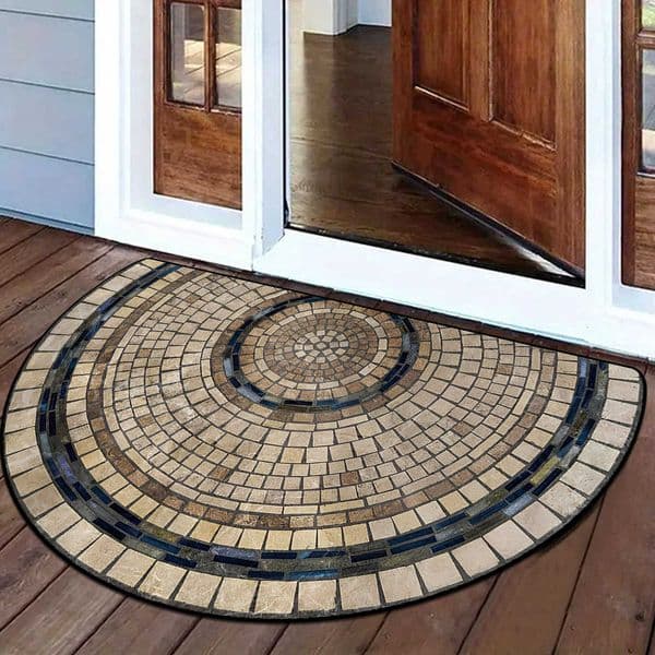 Doormat Entrance Semi-circular Carpet Outdoor Rug Household Entry Door Mat Courtyard Garden Decoration Floor Mats D260610
