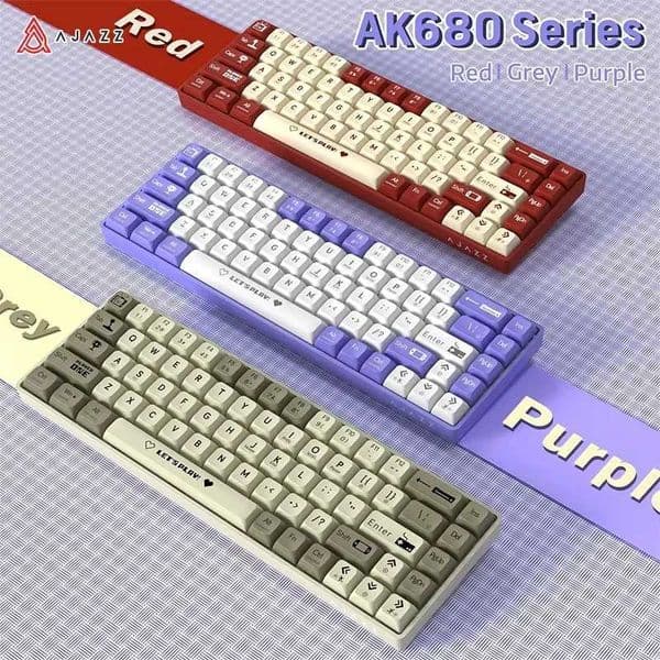 AJAZZ AK680 65 Wireless Mechanical Keyboard ABS Keycap Hot Swap Gamer Keyboard Custom Gasket Gaming Accessories for Pc Laptop Z260609