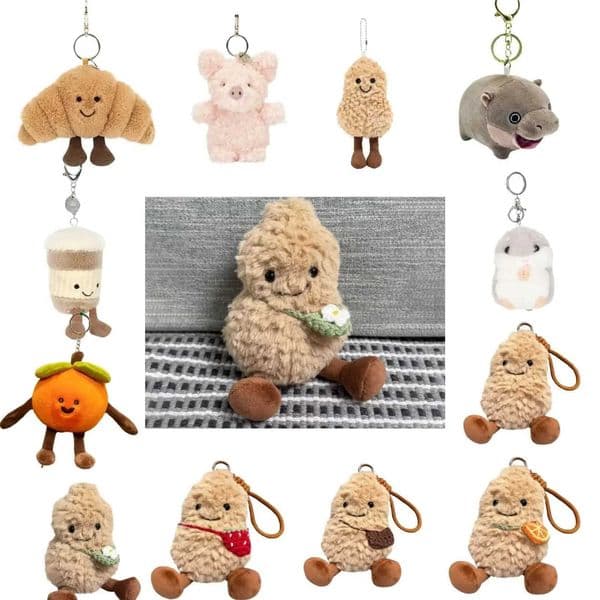 New 2026 Jelly Cat Kawaii Plush Toys Cartoon Dolls Childrens Gifts Novelty Funny Keychain For Hanging On Mobile Phones Or Bags keychain purse Desi S260610