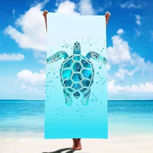Oversized Quick-Dry Microfiber Beach Towel Lightweight & Super Absorbent | Stylish Sea Turtle Design 26L0610
