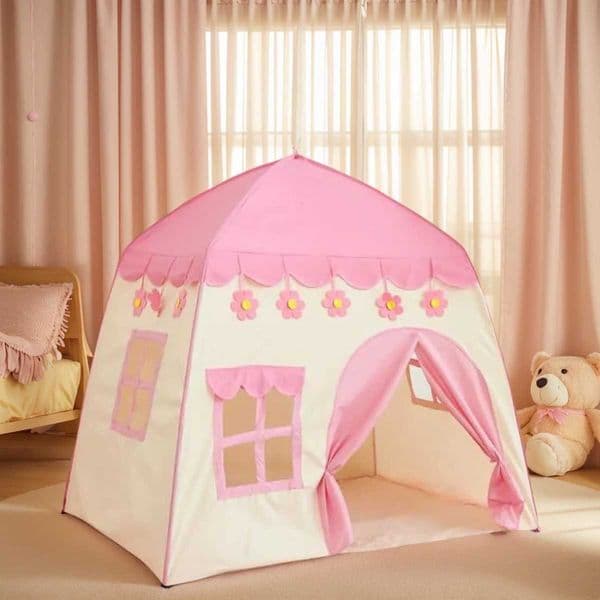 Outdoor Recreation Childrens Party Game Tent Blue Playhouse Toy with Yellow Star Design Princess Girls Fairy Tale Toy Castle Beach Tent Holiday Gift for Bo L260610