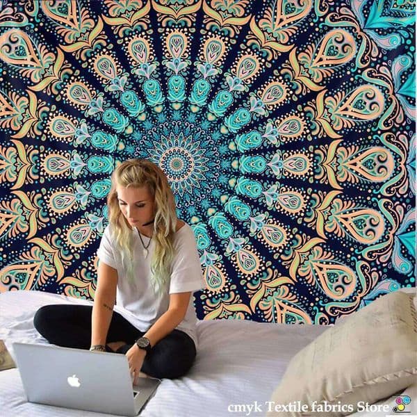 Hanging Boho Decor Cloth Tapestries Psychedelic Hippie Night Moon Tapestry Mandala Wall Carpet 26Y0610