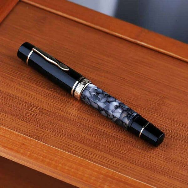 New MAJOHN P139 Large Piston Fountain Pen orange No.6/8 EF/F/M Nib Hard Rubber Tongue All-copper Structure Writing ink Gift Pens W260610