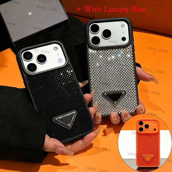 Luxury iPhone Case Glitter Crystal Rhinestone Back Cover for iPhone 17 Pro Max 16 Pro 15 14 13 Designer Phone Cover High-quality Hand-Applied Sparkling for A Gift