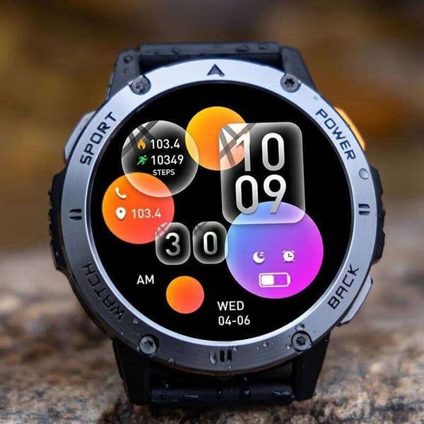 2026 Smart Men's Watch Sport Health Tracker Compass Flashlight 400mAh Battery Bluetooth Call Waterproof Durable Smartwatch J260610