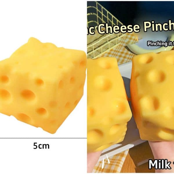 Extra 5CM Toy Cheese Squeeze Large Size Cheese Squishy Fidget Toys Slow Rebound Shapeable Venting Ball for Adults Gifts 2026 New L260609