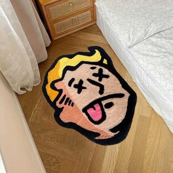 Non-Slip Soft Rug with Unique Alien Pattern for Bedroom Living Room Entry - Aesthetic Home Floor Carpet Decoration D260610