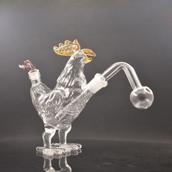 Portable 100% lifelike cock Glass Tobacco Bongs Hookahs Mini Water Pipe 14mm Female Small recycler ashcatcher glass oil burner pipes with smoking