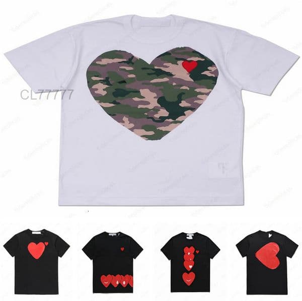 Luxury Designer PLAY Mens T shirts Red Heart Fashion Embroidered Casual T-shirt Cotton Printed Short Sleeve Women High Quanlity Tshirts Summer Asian Size very nice
