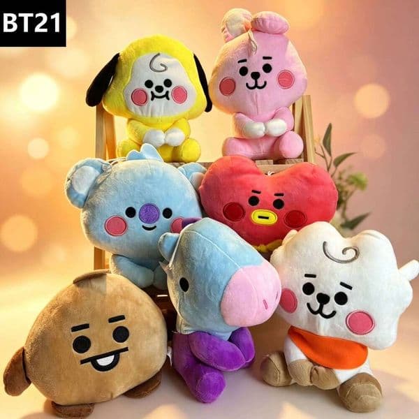 Hot B-T-21 Plush Toy Tata Koay Shooky Mang Cooky Cartoon Animal Backpack Key Mobile Phone Pendant Office Toys Friend Gift 26Y0610